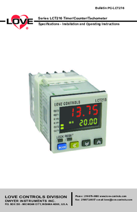 Thumbnail of document Manual - Series LCT216 Digital Timer/Tachometer/Counter